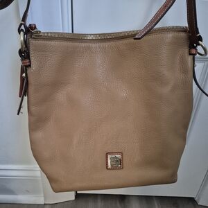 Dooney & Bourke Pebbled Leather Shoulder Bag in Tan